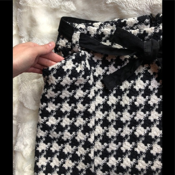 Houndstooth knit belted mini skirt - Picture 5 of 11